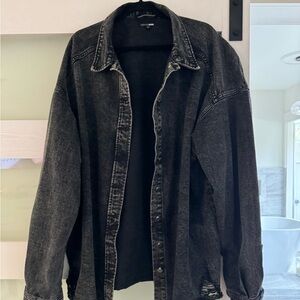 Fashion Nova Charcoal Denim Jacket
